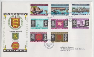 Guernsey 1969 ½d - £1 complete set on two covers