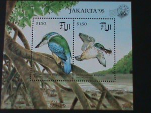 FIJI-1995-WORLD STAMP SHOW-JAKARTA'95 INDONESIA-LOVELY BIRDS MNH-S/S-VF
