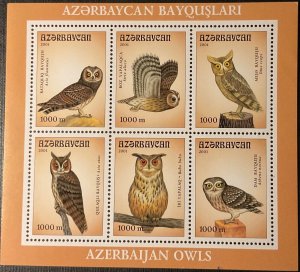 2001 AZERBAYAN. Owls. 1 HB with 6 stamps. MNH-