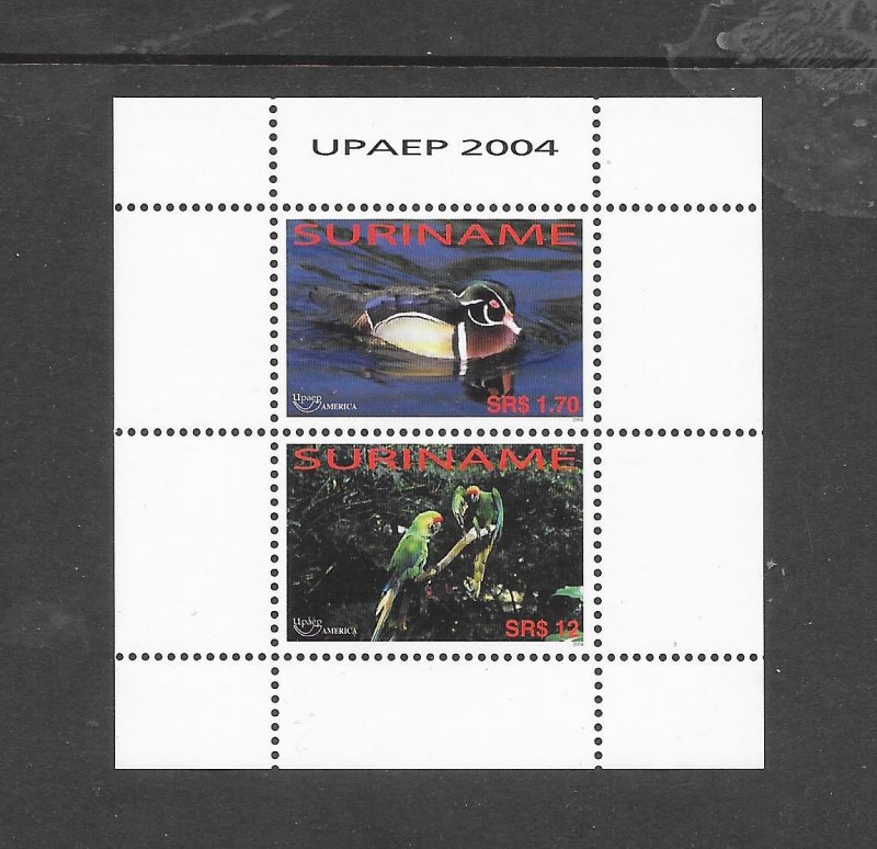 BIRDS - SURINAME #1317a UPAEP 2004 S/S MNH