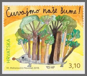 H01 Kroatien 2018 Childrens Stamp Protect Our Forest MNH ** Postfrisch