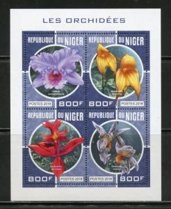 NIGER 2018  ORCHIDS   SHEET  MINT NH