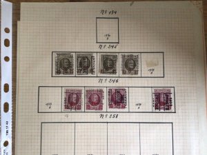 Belgium vintage pre cancel study stamps page folded  Ref 58151 