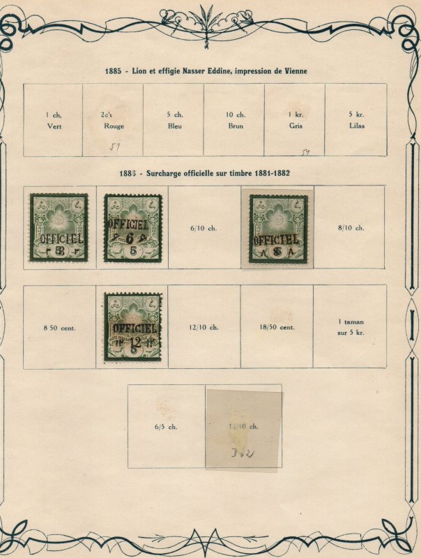 IRAN/PERSIA: Official Overprints - Ex-Old Time Collection - Page (41527)