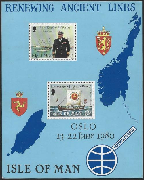 Isle of Man #176a MNH Souvenir Sheet of 2 NORWEX 80