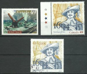 Canada #2043,2044,France 3032  used VF 2004 PD