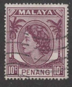 Malaya-Penang   # 35   Elizabeth II Definitive - 10c  (1) VF Used