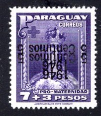 Paraguay #432, Error – Double Inverted Overprint,   MNH ...  4910314