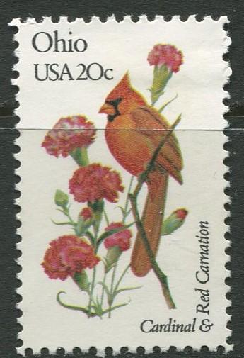 USA - Scott 1987 - State Birds & Flowers - 1982 - MNG - Single 20c Stamp