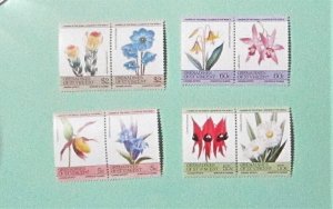 St. Vincent Grenadines - 476-79, MNH Set in Pairs. Flowers. SCV - $2.70