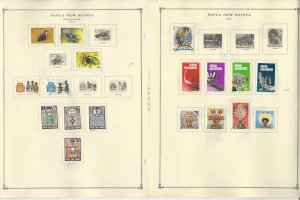 Papua New Guinea Stamp Collection 20 Scott International Pages, 1977-88, JFZ