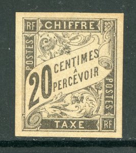 France Colonies 1884 Postage Due 20¢ Black Sc# J8 Mint D688