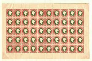 HELIGOLAND QV Stamps SG.10 1pf (II) p13½+14½ (1875) Mint Sheet c£1,000+* EP184