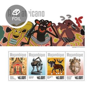 MOZAMBIQUE - 2014 - African Art - Perf 4v Sheet - Mint Never Hinged