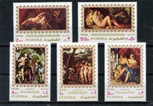 FUJEIRA 1972 PAINTINGS NUDES SET OF 5 STAMPS MNH