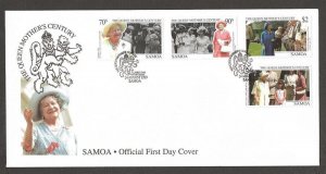 1999 Scout Girl Guide Samoa Queen Mother uniform FDC