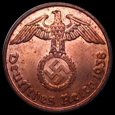 GERMANY, Third Reich 2 pfennig, 1938-A - BU