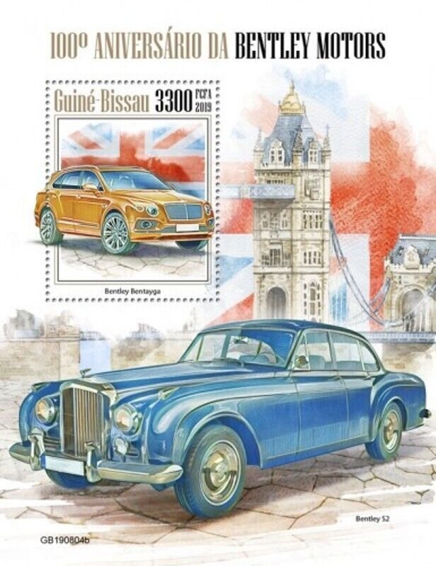 Guinea-Bissau - 2019 Bentley Motors Cars - Stamp Souvenir Sheet - GB190804b