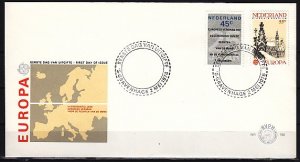 Netherlands, Scott cat. 576-577. Europa-Human Rights issue. First day cover. ^