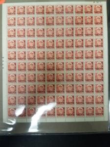 GREENLAND #B2 30ore + 10ore on 25ore Ovpt, Complete sheet of 100 NH, Scott $525+