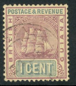 BRITISH GUIANA 1889-1903 1c Seal of the Colony Sc No. 130 VFU