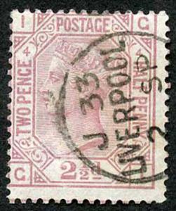 SG141 2 1/2d Rosy Mauve Plate 4 SUPERB LIVERPOOL CDS