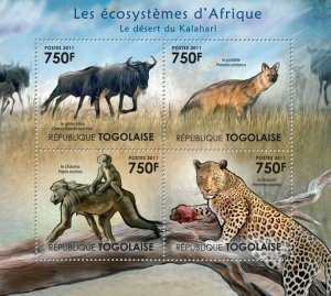 Togo 2011 MNH - Fauna of the Kalahari Desert. YT 2628-2631, Mi 4141-4144