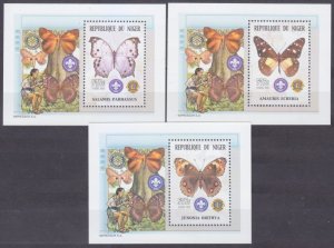 2002 Niger 1976/B136-1978/B138 Lux Butterflies / Scout Emblem 16,00 €