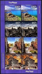 ARMENIA 2021-22 Sights Tourism. Nature Architecture Archaeology. Combi-SHEET MNH