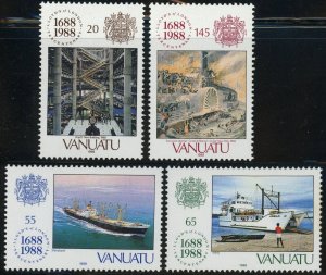 Vanuatu #485-488 Lloyds of London 300th Anniversary 1988 Postage Stamps Mint LH