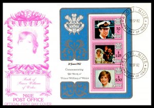 Niue 35Ea Princess Diana Souvenir Sheet U/A FDC