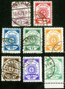 Latvia Stamps # 17-24 Used XF Scott Value $50.00