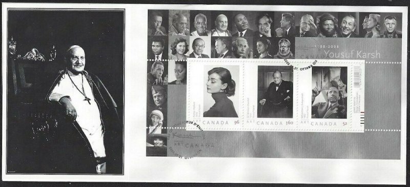 CANADA Sc #2271.13 POPE JOHN PAUL XXIII on KARSH PHOTOGRAPHY S/S FIRST DAY COVER