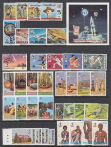 Swaziland Sc 418//714 MNH. 1982-2002 issues, 12 complete sets, VF