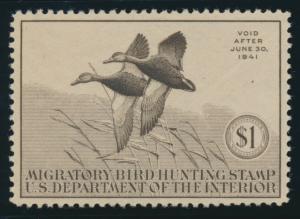 #RW7 $1 DUCK STAMP XF-SUPERB OG NH GEM CV $550 AU811