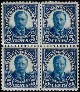 557 Mint,OG,HR... Block of 4... SCV $70.00... VF/XF