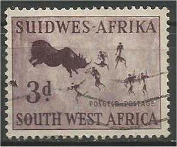 SOUTH WEST AFRICA, 1954, used 3p, Rock Painting Scott 251