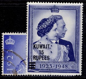 KUWAIT GVI SG74-75, 1949 RSW set, FINE USED. Cat £57.