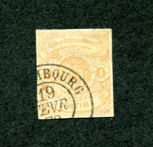 x582 - LUXEMBOURG Sc# 4 Used. Signed. Small thin