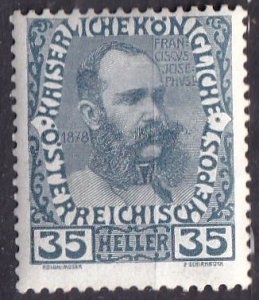 Austria 120 (mlh) 35h Franz Josef I in middle age, slate (1908)