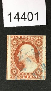 MOMEN: US STAMPS # 11 IMPERF JUMBO USED LOT #14401