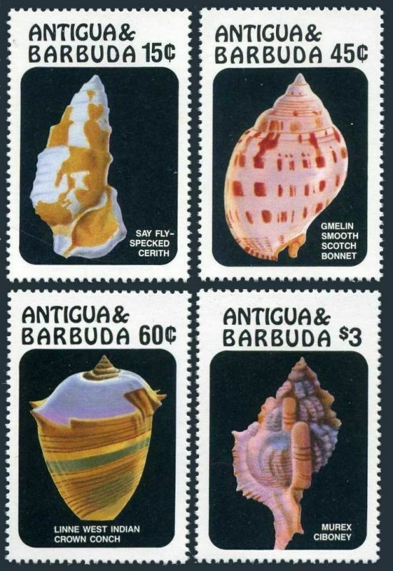 Antigua 943-946,MNH.Michel 953-956. Shells-1986.Say fly-spected cerith,conch, 