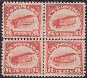 #C1 Mint OG, VF, Center line block of 4, 2 NH, 2 OG (CV $330) (CV $55 - ID371...