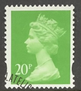 GREAT BRITAIN ELLIPTICAL MACHINS USED 1993-2011 20p GREEN centre band Y1685