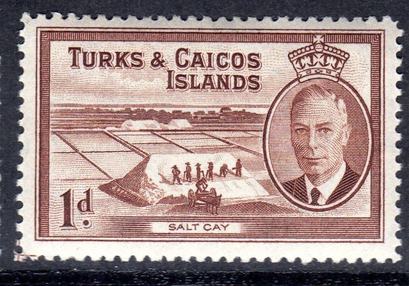 TURKS & CAICOS-,,,1950- ...SG 222 .. 1d -  Lightly Hinged -   