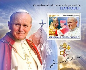 C A R - 2023 - Pope John Paul II - Perf Souv Sheet - Mint Never Hinged