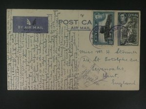 1943 Ceylon postcard Cover to England From RAF Airman Censored