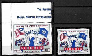 LIBERIA STAMPS 1954 , UNICEF, MNH