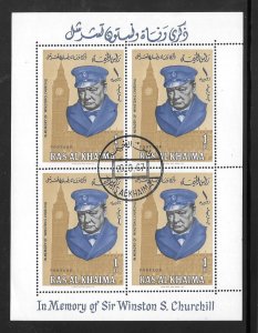 Ras Al-Khaima 1967 Sir Winston Churchill Souvenir Sheet (12361)