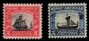 US 1925 Scott #- 620-1 Norse-American Commemoratives Set/2 MNH